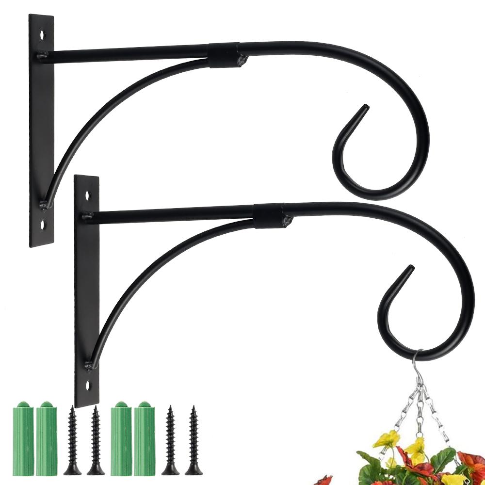 2/4/10Pcs Wall-Mounted Hook Flower Pot Holder Europe Vintage Iron Art Flower Stand Garden Decoration Wall Hanging Basket Bracket