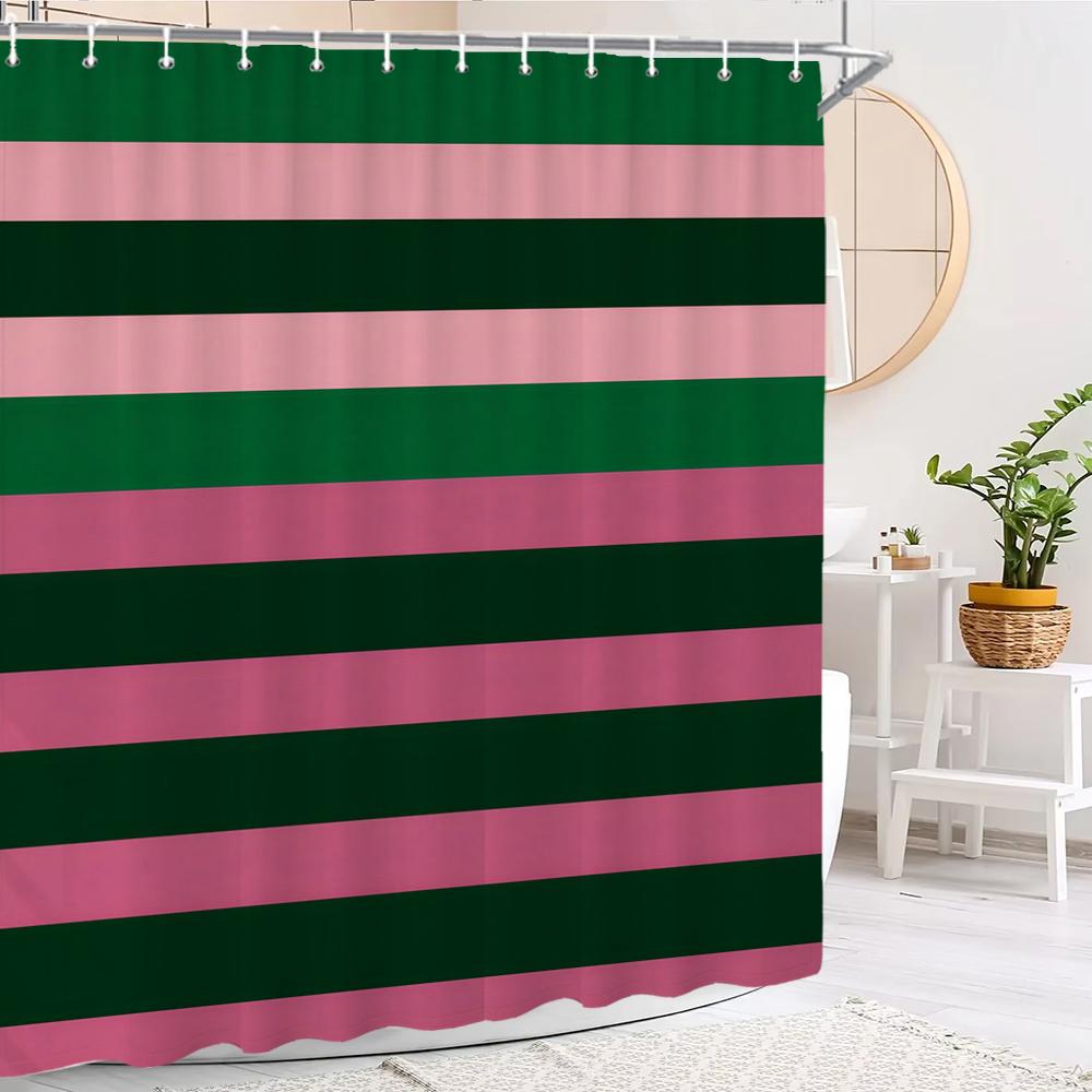 Modern Minimalist style Geometric Shower Curtain, Bathroom Decorative Shower Curtain, Waterproof Shower Curtain with Hooks