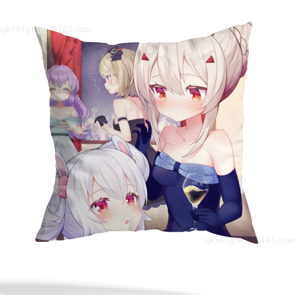 A-Atago Azur Lane Kissenbezug Quadratisch Beidseitig bedruckt Kurzplüsch Sofakissenbezug Schlafzimmer Nachttischkissen