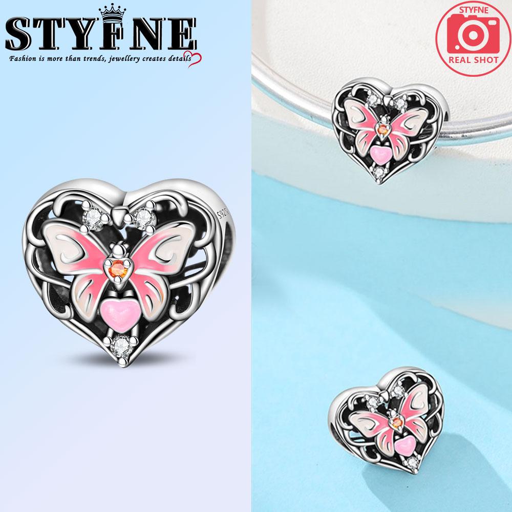 

Charm Bead Components Copper Metal Authentic Original Cat Claw Footprint Butterfly Heart Bead Components Suitable Bracelet High Quality Fine Jewelry