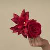 Red Rose Flower Hair Clips Artificial Flower Flower Petal Hairgrip Lily Tassels Hairpins  Bridal
