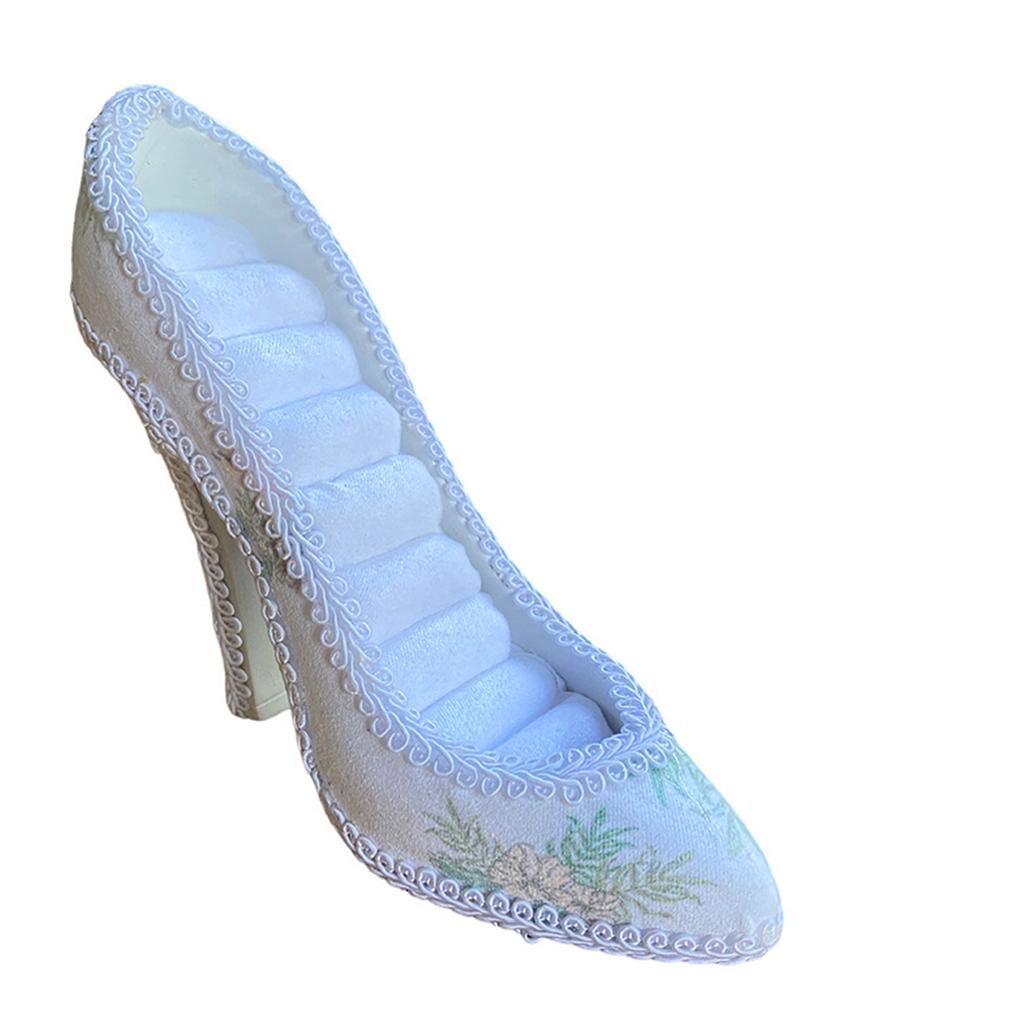 Jewelry Stand with Faux Pearls High Heeled Shoes Earrings Necklaces Rings Display Shelf Fashion Accessories Holder