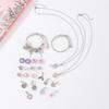 Set Regalo di Natale Rosa-Viola da 31 Pezzi: Braccialetto con Perline, Collana, Acchiappasogni Fai da Te e Cordino a Mano per il Nuovo Anno