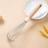 Beating Stainless Steel Baking Mixer Wooden Handle Non- Stick Egg Whisk Hand Egg Mixer Milk Frother