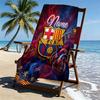 Personalisierter Strandtuch mit individuellem Namen, FC Barcelona Druck, für Reise, Camping, Strandparty, Heimdekoration, Geburtstagsgeschenk für Familie & Freunde