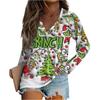 Women's Fashion Loose Raglan Sleeve T-Shirt With Christmas Print Casual Top