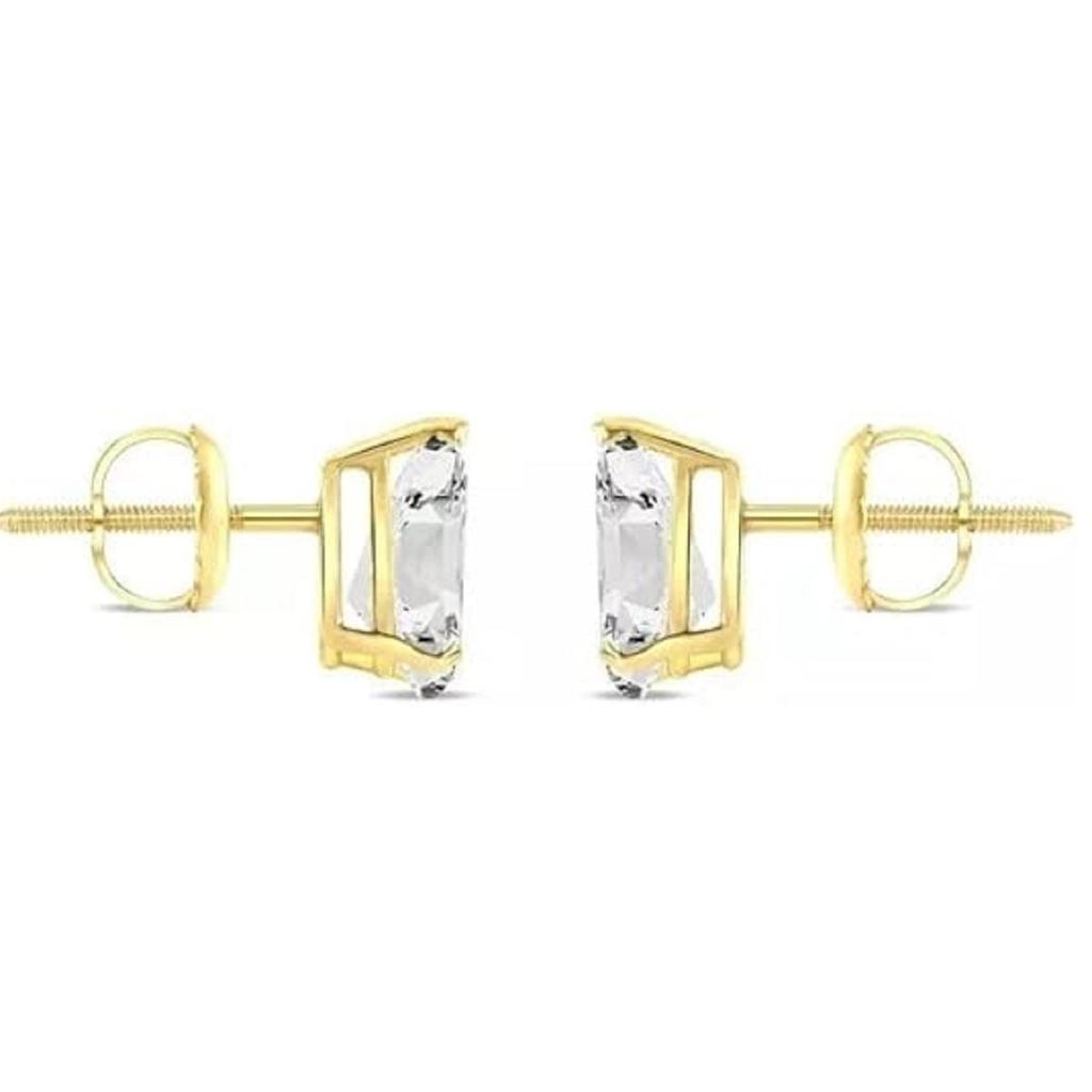 Jewels Prim 1 Ct Teardrop Cut Diamond Stud Earrings Solid Real14K Yellow Gold Screw Earrings For Women's Designer Jewellery Wear Gift