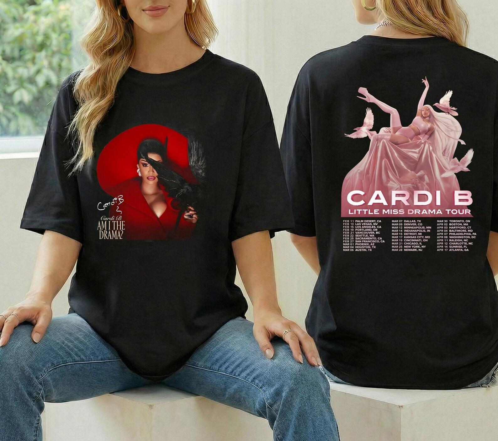 Cardi B Tour 2026 Shirt, Cardi B Little Miss Drama Tour 2026 Shirt, Cardi B Fan Gift, Cardi B Concert Merch, Cardi B Am I the Drama Shirt S