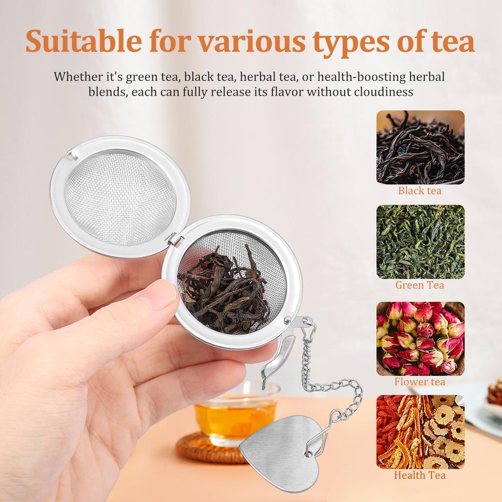 6/8 Packs Tea Infusers for Loose Leaf Tea Stainless Steel Tea Steeper Ball with Clip Rustproof Extra Fine Mesh Tea Strainers