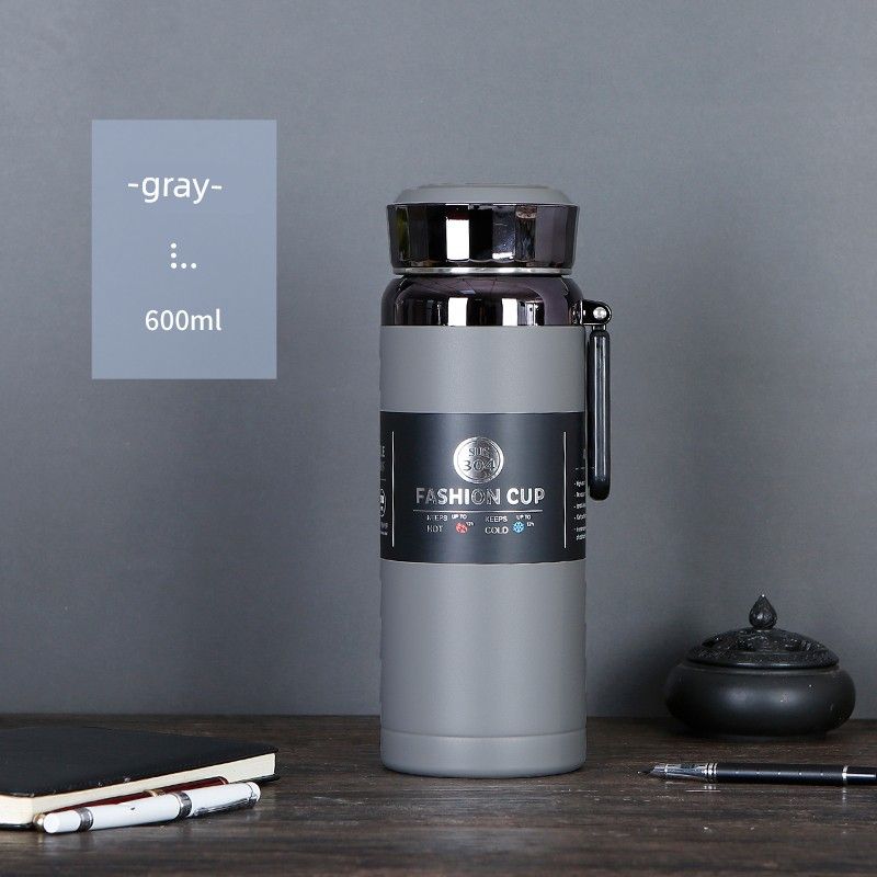 Large Capacity Vacuum Cup 304 Stainless Steel Car Travel Outdoor Short Thick Thermos Cup Men and Women Tea Cup