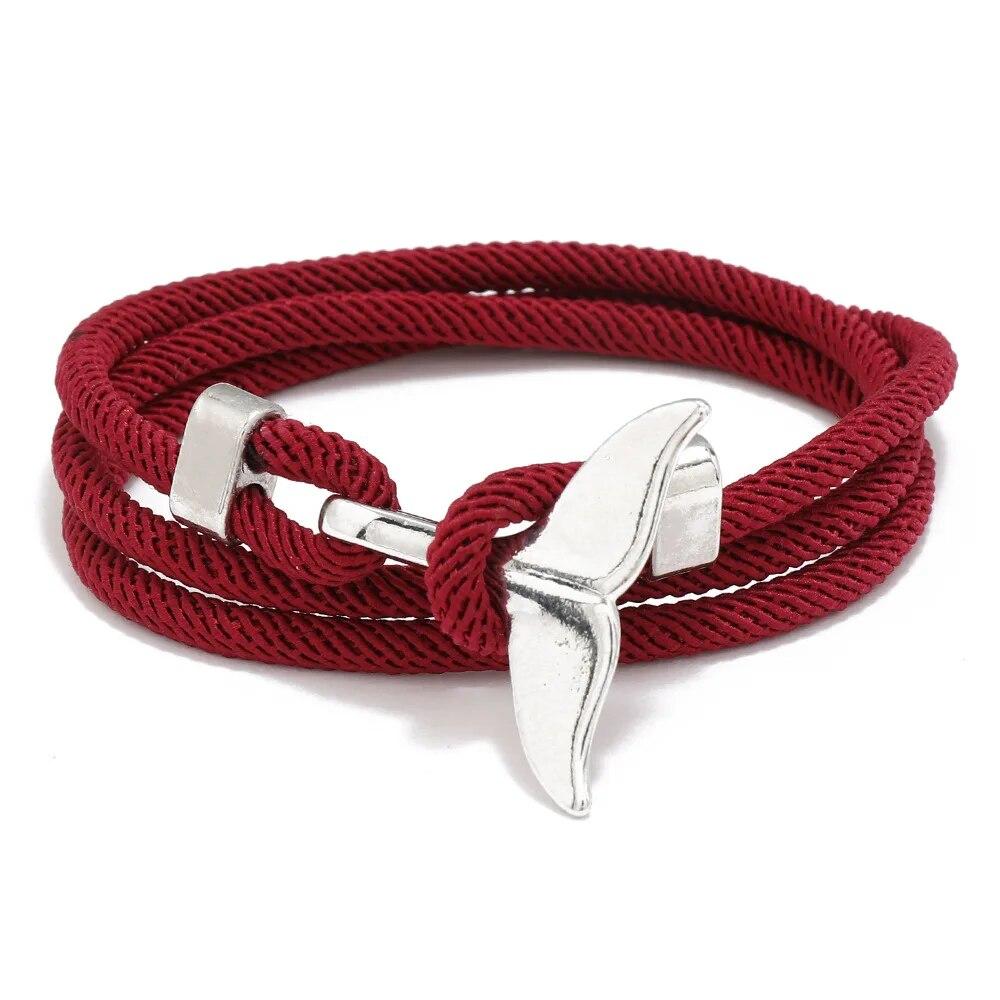 Bracelet ancre série océan, Bracelet queue de baleine pour Couple, ligne Milan, corde tressée, Bracelet étudiant pour hommes et femmes