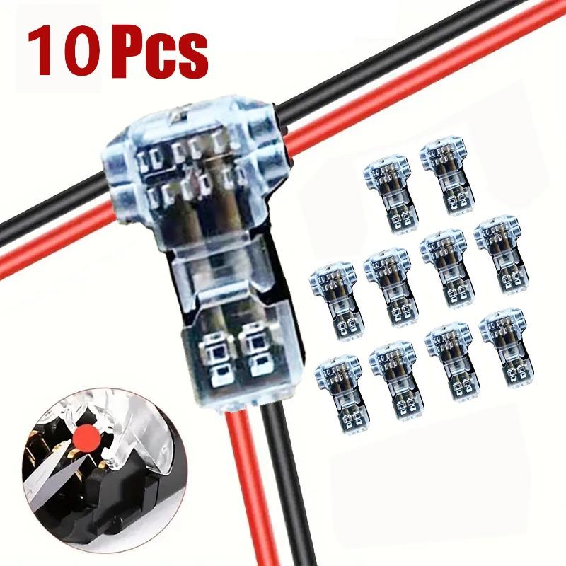 5/10/20Pcs Wire and Cable Snap-In T2 Connectors No Welding No Stripping Quick Terminal Connection Joint Automatic Plug