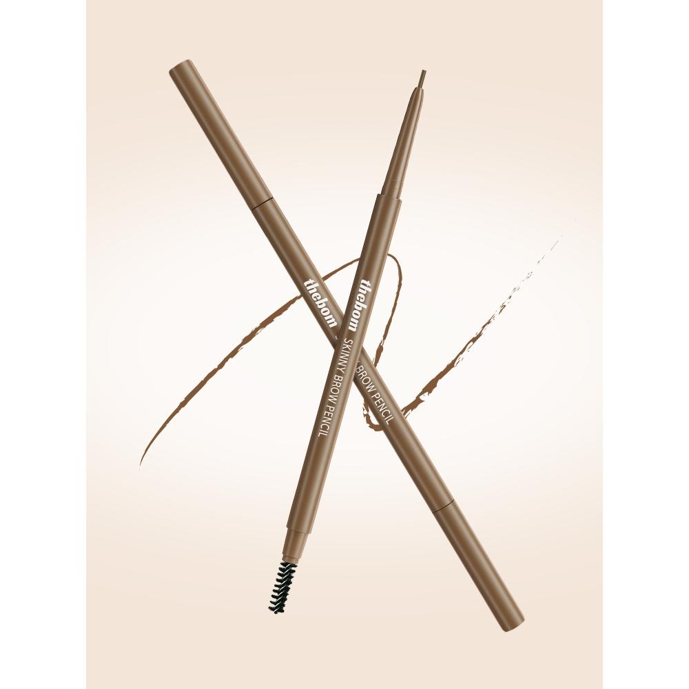 Daiso [02 Натуральный коричневый] Тонкий карандаш для бровей The Bom