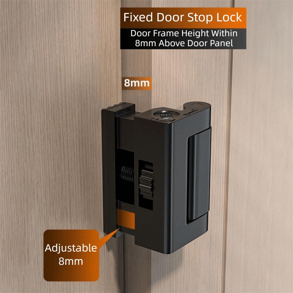 Durable Aluminum Alloy Door Lock Reinforcement Heavy Duty Adjustable Knob Anti-Theft Door Lock Punch-Free Security Clasp Hotel