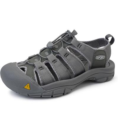Summer Men's Leather Outdoor  Sport Sandals  Casual Non-Slip Beach Sandals Mens Closed Toe Sandals