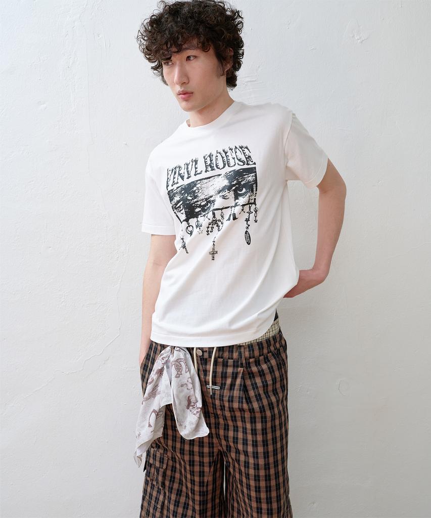 THEVINYLHOUSE Pantaloncini Cargo a Quadri Stratificati Marrone