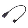 Xiwai 90 Degree USB Male To USB Female 10Gbps OTG Data Power Inverted U Back Angle USB-C Type-C 3.1 3.0-A Adapter, Cable, 30cm, Shape,