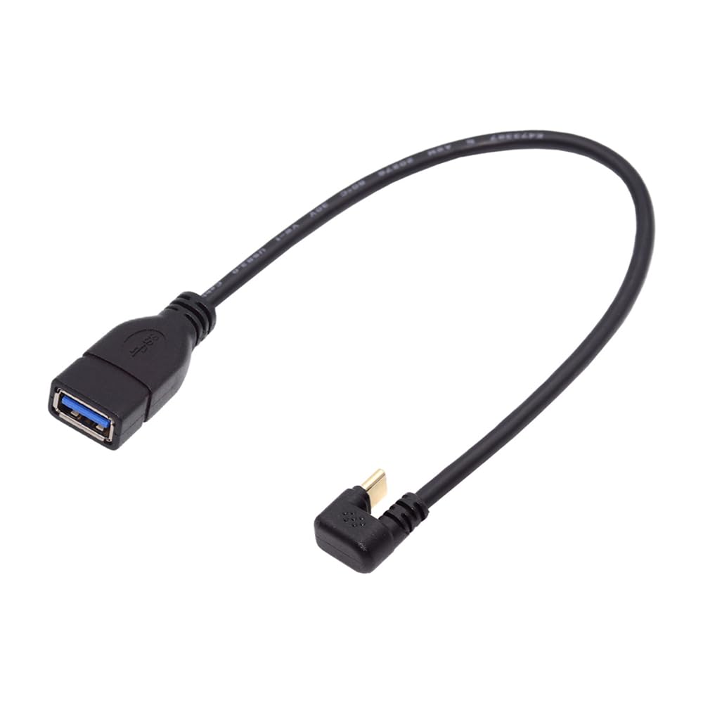Xiwai 90 Degree USB Male To USB Female 10Gbps OTG Data Power Inverted U Back Angle USB-C Type-C 3.1 3.0-A Adapter, Cable, 30cm, Shape,