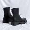Fashion Men's Trendy Chunky Boots Mens Leather Short Ankle Chelsea Boot Fashion Square toe Thick Sole Heightened Shoes for Men