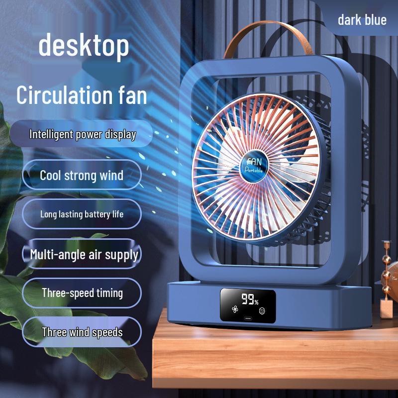 Portable Rechargeable Foldable Desktop Fan with Timer and High Wind Power 220x330x100mm