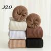 Solid Color Athletic Socks Crew Socks, Thickened Terry Lining Winter Warm Versatile Daily Use Soft Elastic Cotton Blend for Wear High Elasticity
