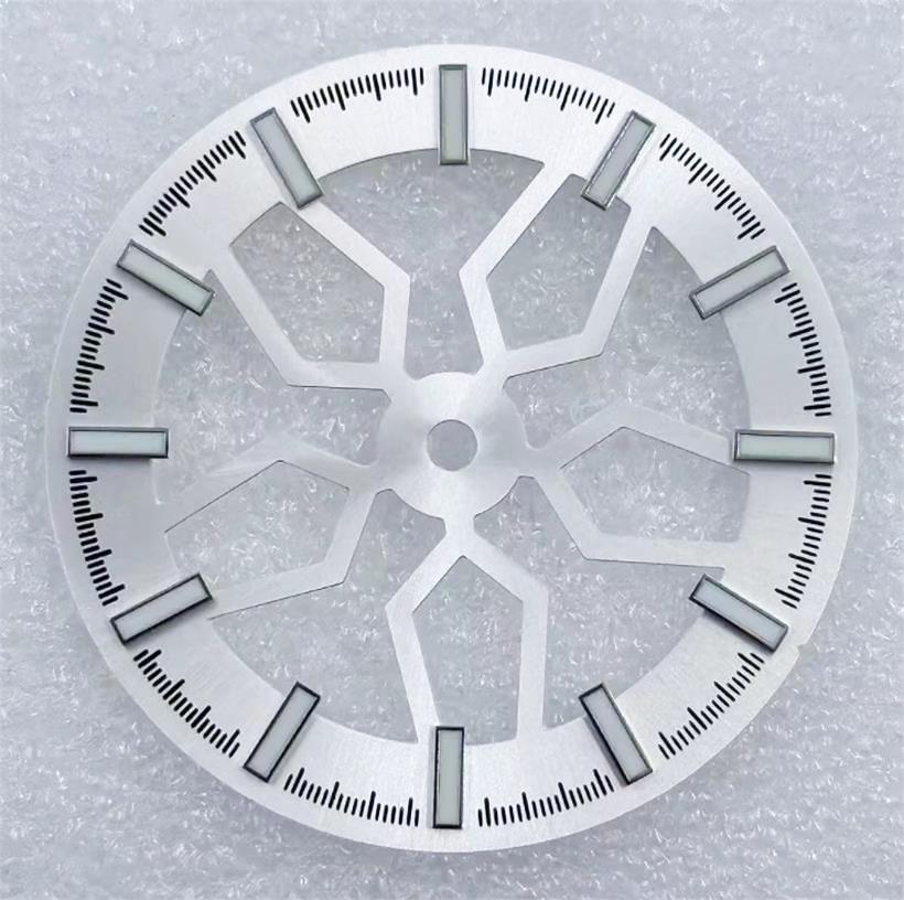 31.8MM Hollow Out Wheel Bone Green Luminous Dial Suitable For NH70 NH38 Mechanical Movement Watch Accessories