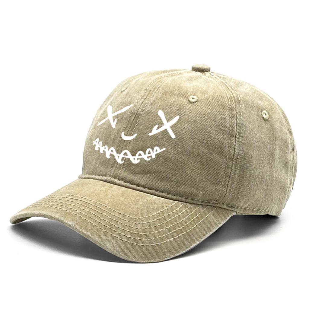 Unisex Adjustable Baseball Cap Smiling Face Hats For Woman Solid Color Washed Retro Snapback Caps Ideal Choice For Gifts