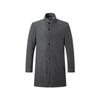 Septwolves Men's Business Casual Stand Collar Mid-Length Wool Blend Coat