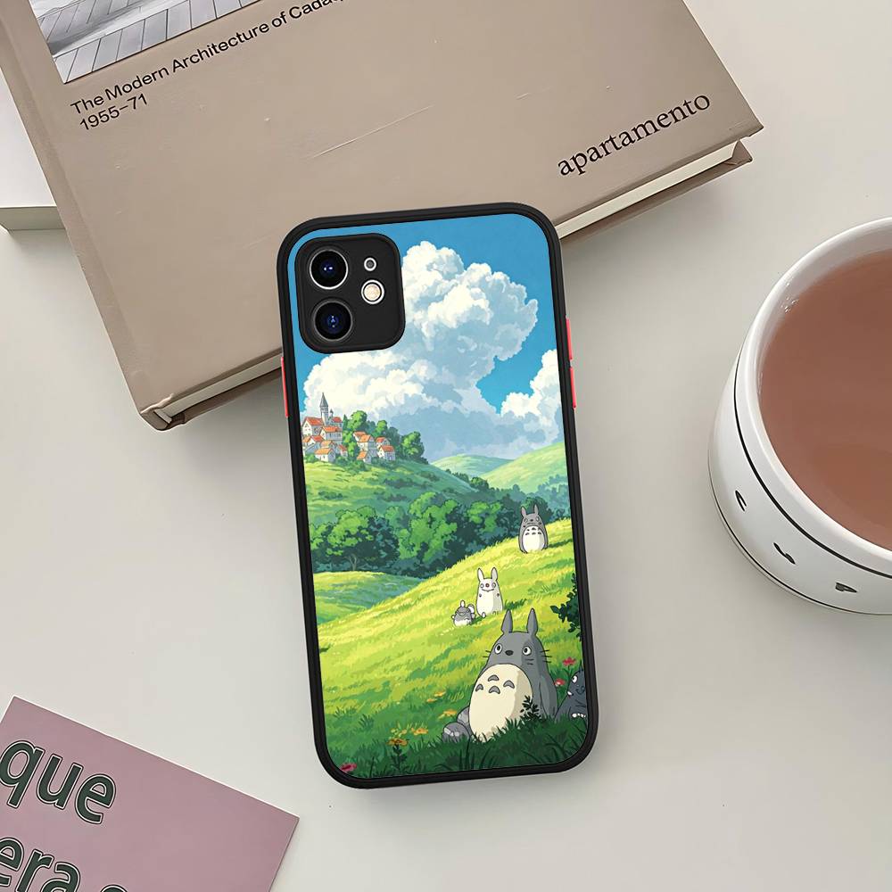 Cute T-Totoroes Phone Case For iPhone 16 15 14 Plus 15 13 12 11 Pro Max X XS MAX Matte Cover