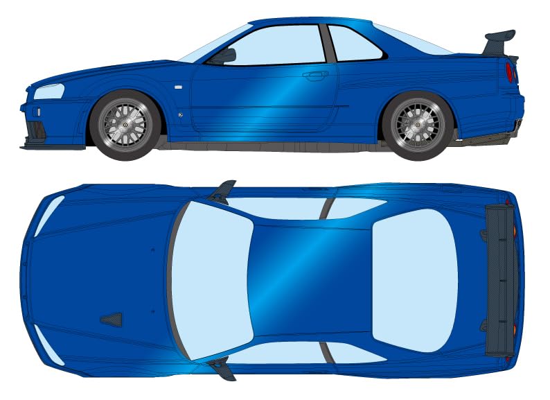 Make Up EIDOLON Scale BUILT BY LEGENDS Skyline Bayside Blue Finished Model EML130B 1/18 Mine's GT-R (BNR34)