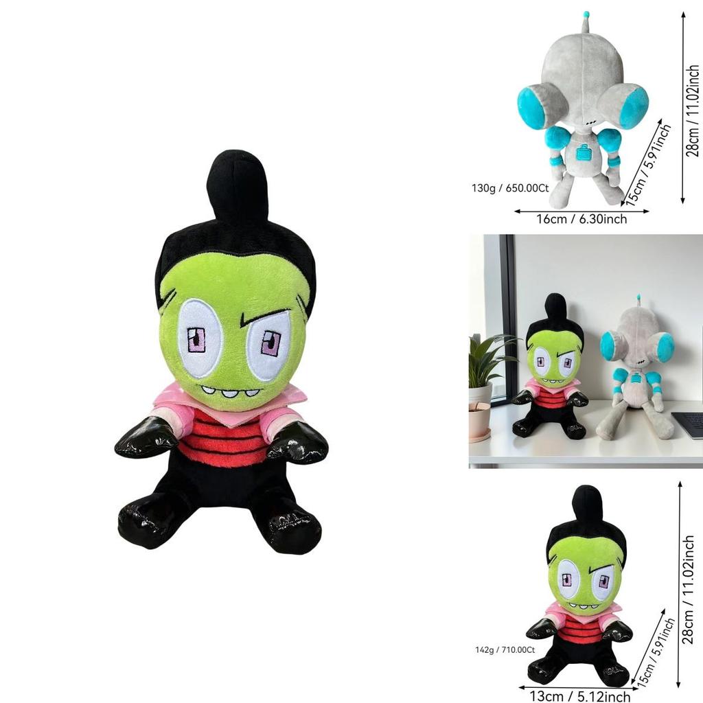 Invader Zim Zombie Plüschtier Weiche Cartoon-Charakter-Puppe 28cm Einzigartiges Design