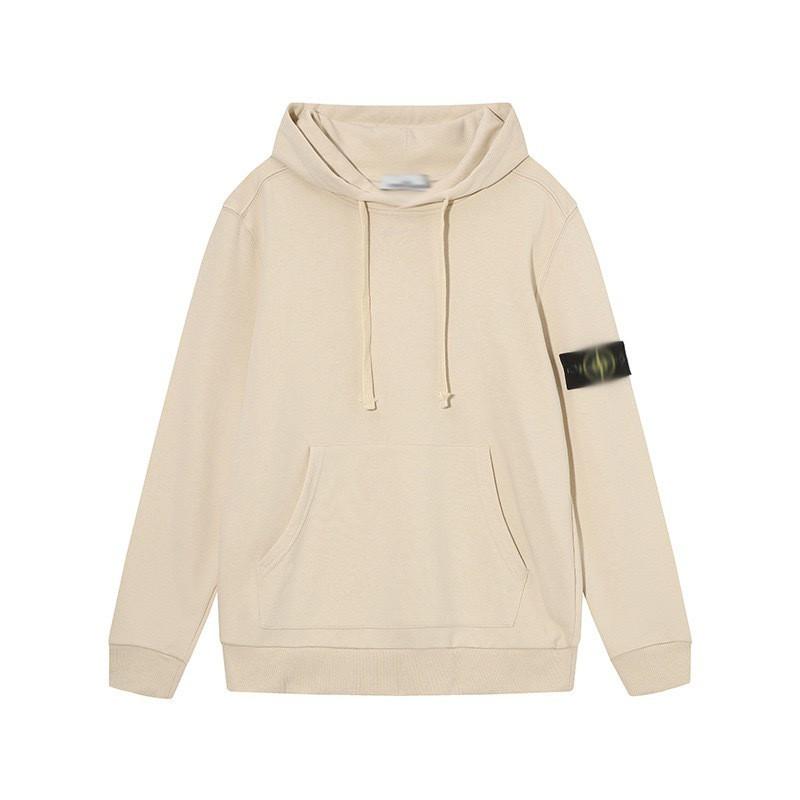 Stone Island Compass Patch Basic Hoodless Sweatshirt Loose Fit Men Women Casual Daily Wear