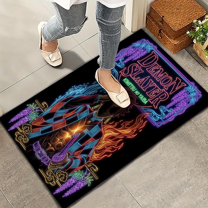 Tappeto Demon Slayer per Soggiorno Camera da Letto Casa Decorazione Divano Gioco Bambini Tappetino Antiscivolo per Pavimento