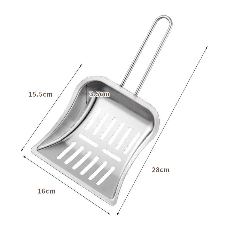Large Stainless Steel Cat Litter Scoop - Durable One-Piece Poop Shoveling Tool for Easy Cleanup