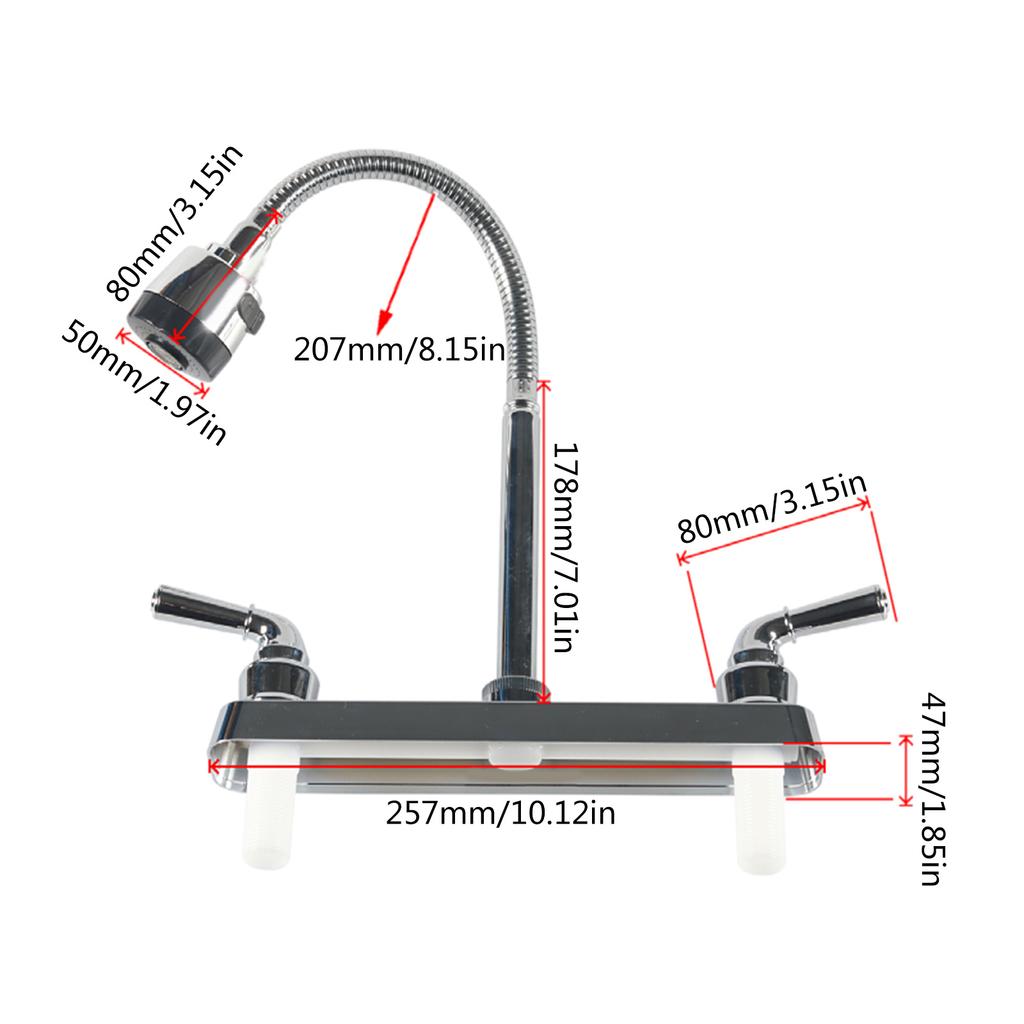 Leichter Küchenwasserhahn aus Stahl, praktischer Wasserhahn, langlebiger Küchenwasserhahn, 360° drehbarer Küchenwasserhahn für Camper