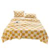Thick Corals Fleece Grid Blanket Warm Throw for Home Travel Sturdy Machine Washable Polyester