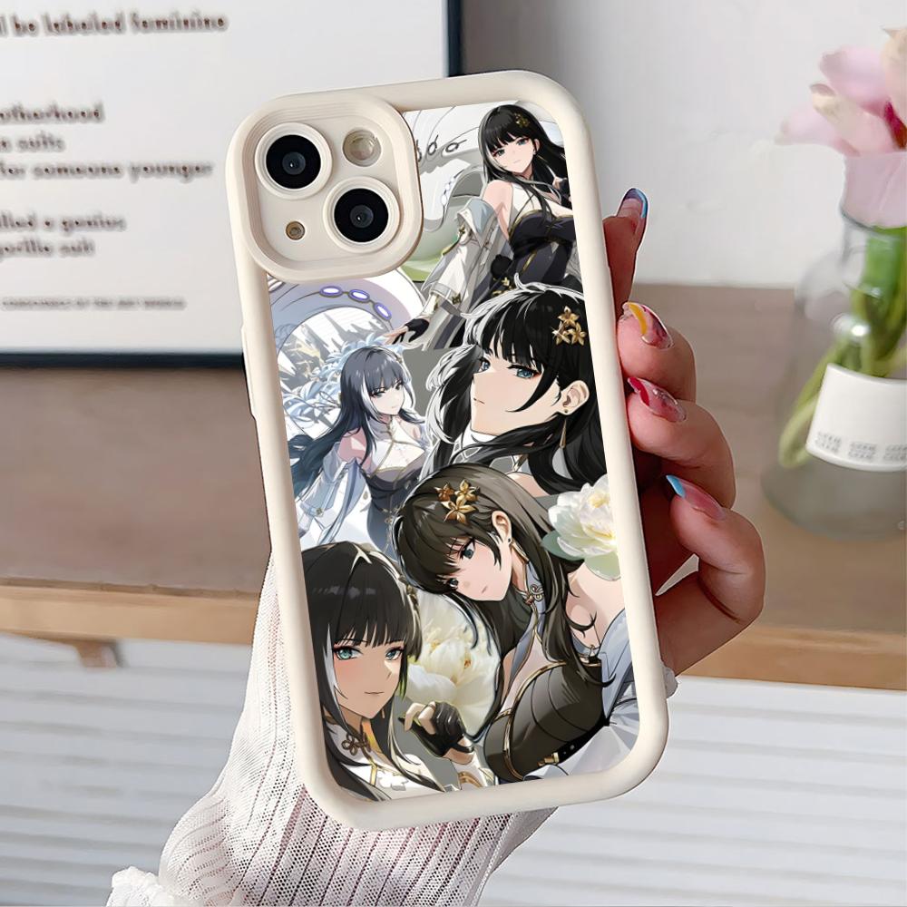 

Wuthering Waves Baizhi Phone Case for iPhone 17 16 15 14 13 12 11 Air Pro Max Plus White Soft TPU Shockproof Cover iPhone 16 Plus