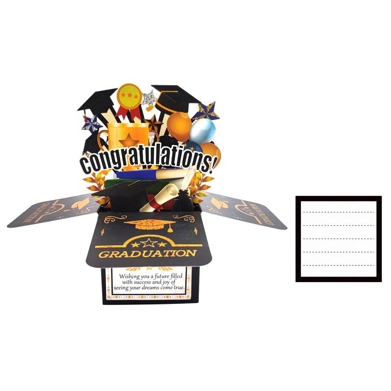 Paper 3D Pop Up Graduation Greeting Card Handmade Wishing Congrats Grad Card Unique Funny Graduation Gift Card Party Decoration