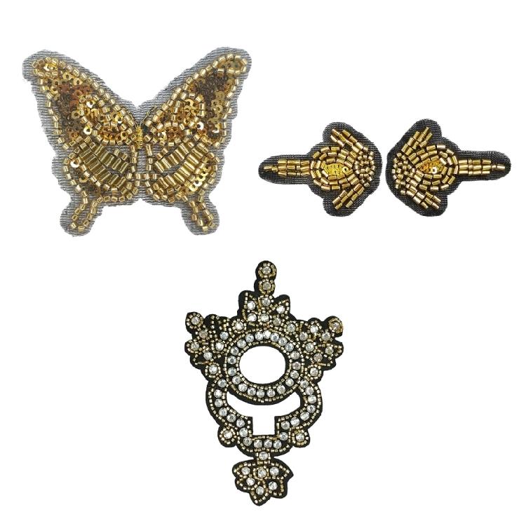 Elegant Beadwork Fabric Applique Embroidery Sewing On Patches for Enhancing Garment Great for Bag Clothing Shirt Decors