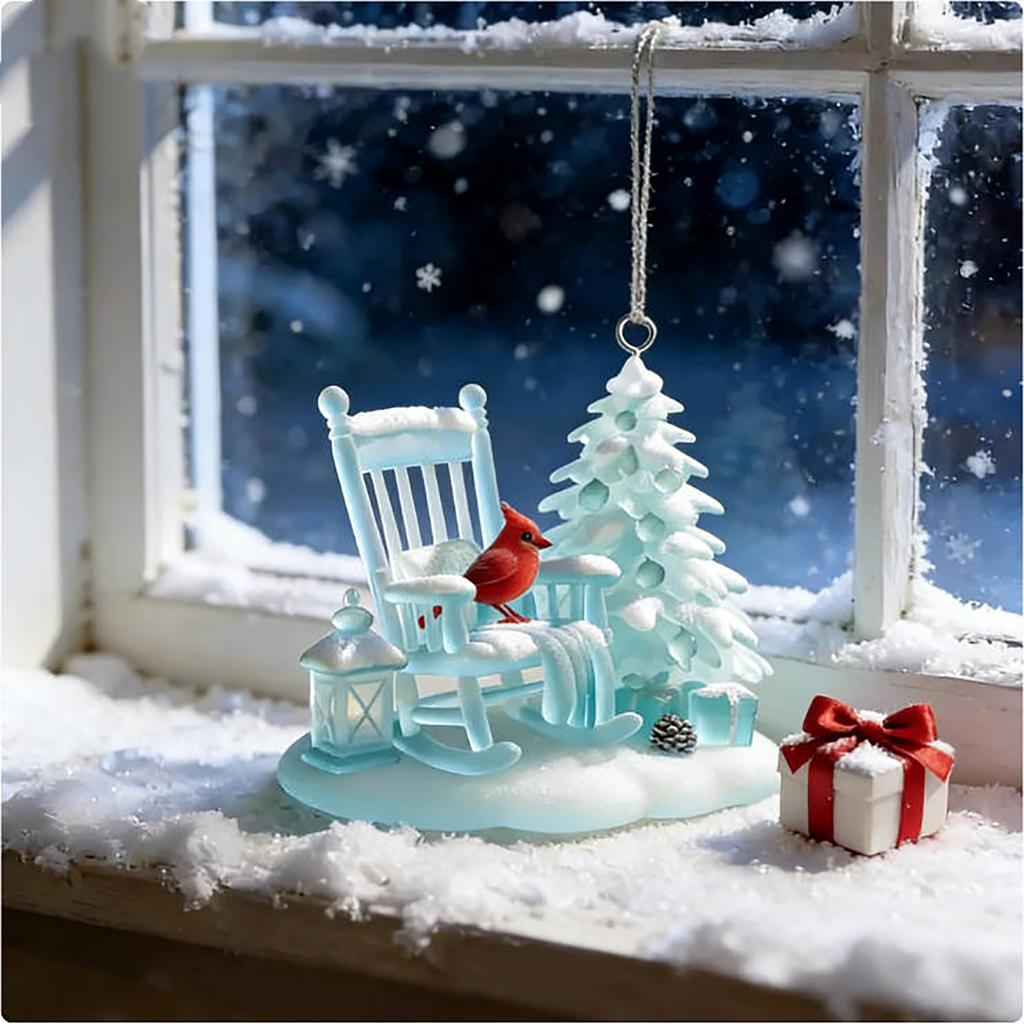 2DAcrylic Red Bird Decorative Pendant