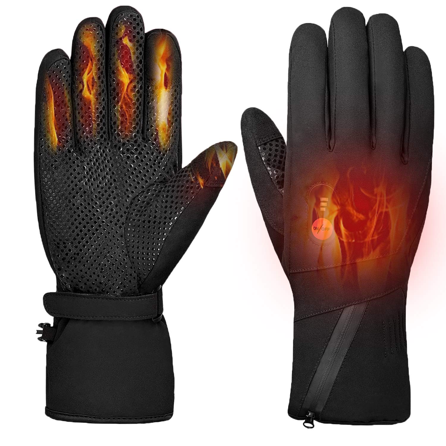 

Day Wolf Электрические перчатки с подогревом для мотоциклов и сенсорного экрана, перезаряжаемые, для защиты от холода в снежную погоду и на открытом воздухе чёрный