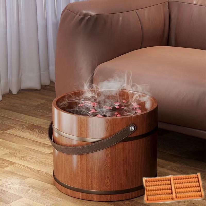 Draagbare Voetenbad Houten Emmer van Cederhout - Voetenbadkuip van Massief Hout