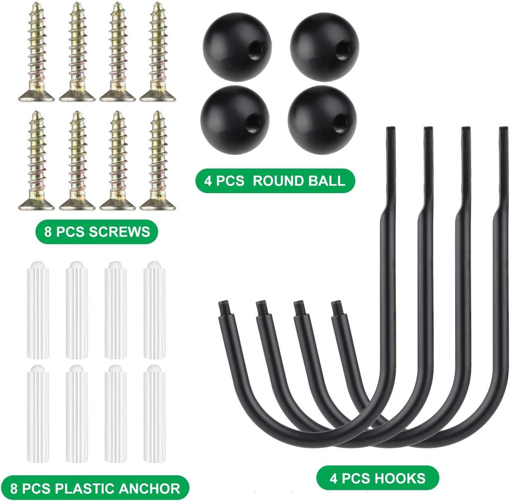 60/30/4/2pcs Retro Iron Curtain Holdback Wall Hanger Mounted Metal Hooks U Shaped Curtain Loop Holder Wall Tie Back With Screw