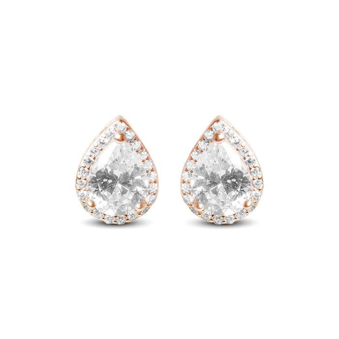 Boucles d'oreilles - LUXENTER - Theli Small - Argent 925 - Finition or rose 18k - Zircone