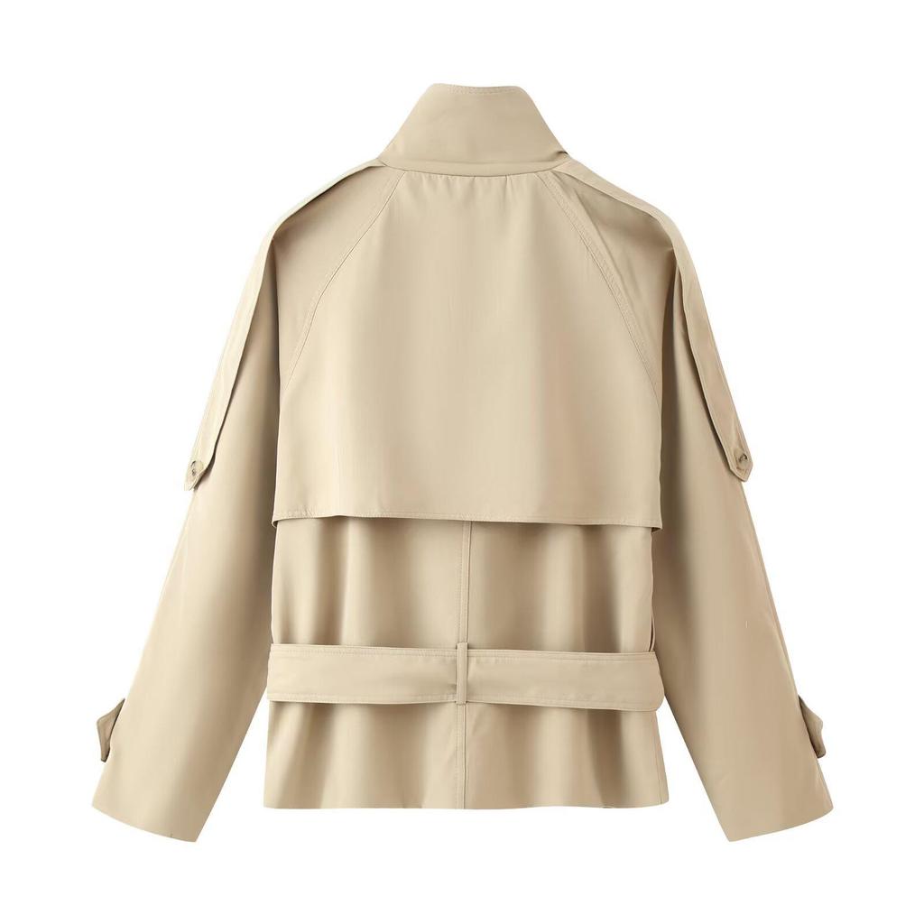 INS Beliebter Klassischer Britischer Stil Vielseitige Kurze Trenchcoat Jacke für Damen