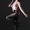 Qing Homer Oil Onesie Oily Sexy Black Stockings Sexy Cross Strap Seduction Crotch Drill Chain Uniform Underwear