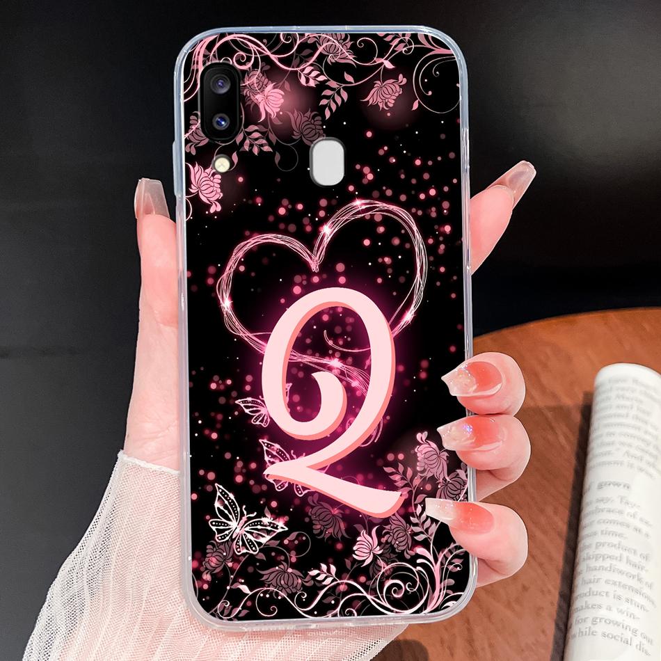 Für Samsung Galaxy A20 A20S A21 A30 A30S Handyhülle Schmetterling Buchstaben Weiches TPU Klare Silikonhülle Für Galaxy A 20 A 30 Gehäuse