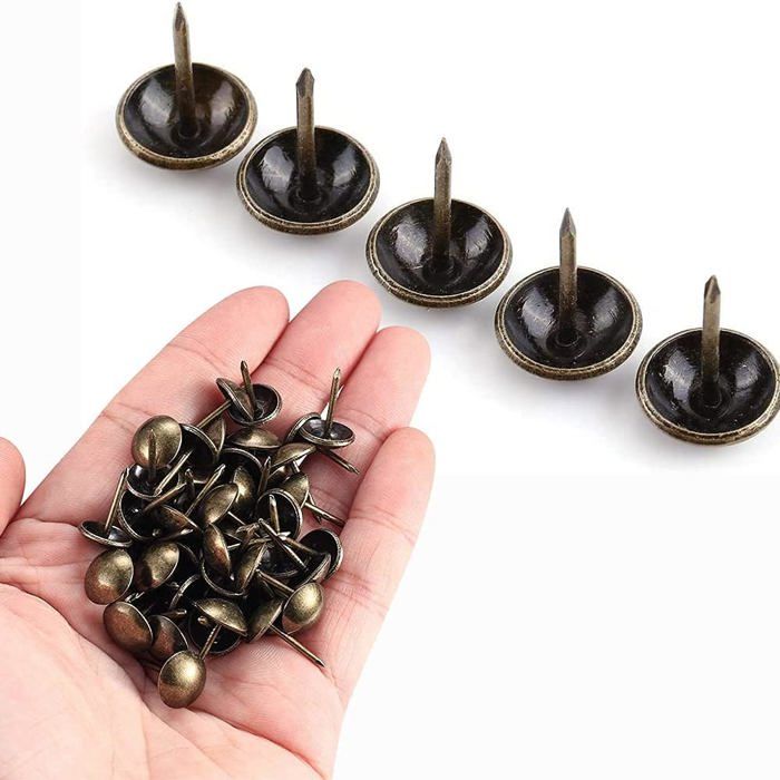 500 Clous de tapissier décoratifs bronze - Tête Ø11 mm, longueur 17 mm, métal pour meubles et DIY