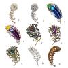 Vintage Style Peacocks Feather Brooch With Shimmering Rhinestones For Formal Event Fashion Clothing Accessories