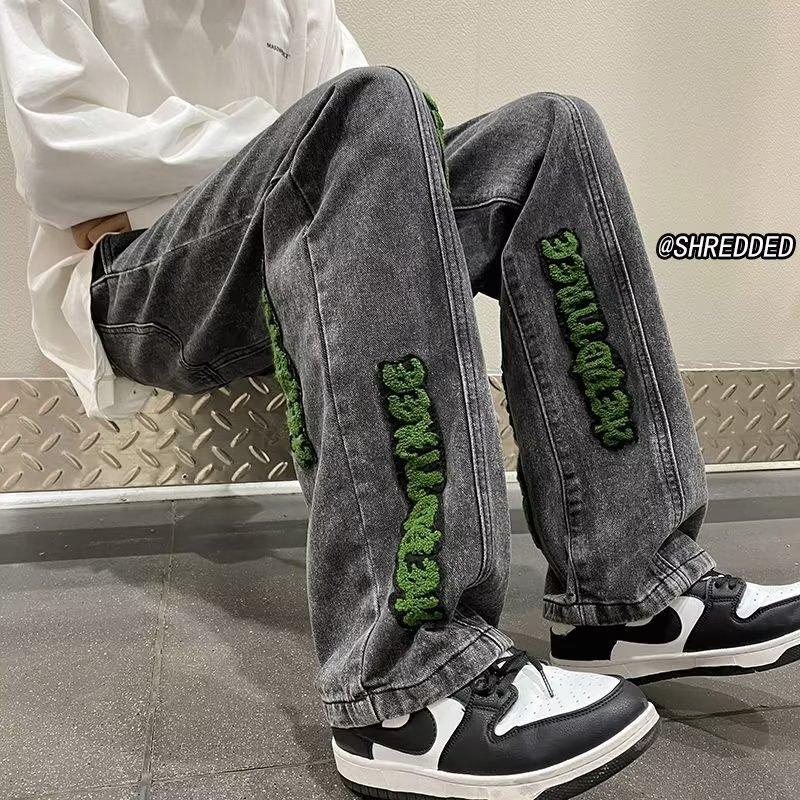 

Мужские винтажные джинсы, летние модные большие джинсы, мужские деловые джинсы, брюки в стиле хип-хоп, широкие брюки, тонкие джинсовые ткани